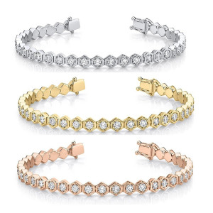 Bracciale Ape Alveari Scintillanti | Oro, Oro Rosa o Argento