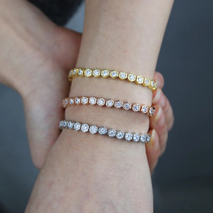 Bracciale Ape Alveari Scintillanti | Oro, Oro Rosa o Argento