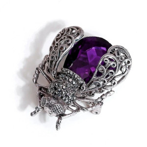 Spilla Ape "Barocca Imperiale" - Eleganza Gotica Rubino o Viola