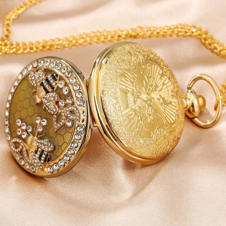 Orologio Ape Regina da Tasca | Gioiello Dorato con Strass
