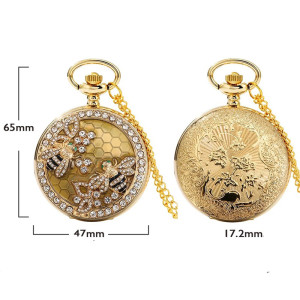 Orologio Ape Regina da Tasca | Gioiello Dorato con Strass