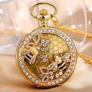 Orologio Ape Regina da Tasca | Gioiello Dorato con Strass