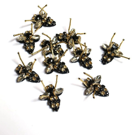 Set 10 Toppe Ape con Strass - Perline Dorate per DIY & Cucito!