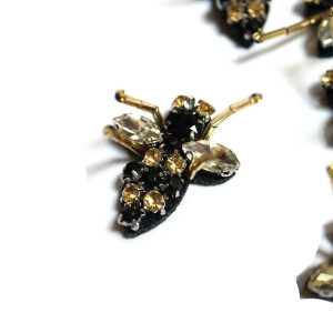 Set 10 Toppe Ape con Strass - Perline Dorate per DIY & Cucito!