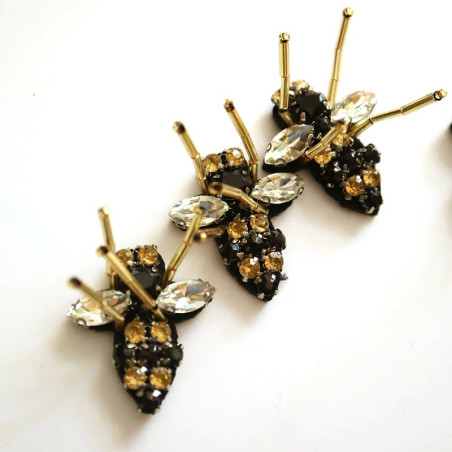 Set 10 Toppe Ape con Strass - Perline Dorate per DIY & Cucito!