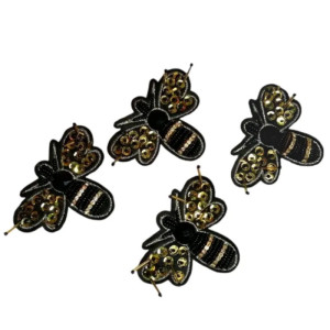 Toppa Ape Ricamata Dorata con Strass - Accessorio Fai da Te!