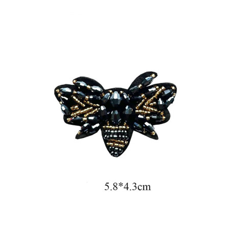 Toppa Ape Nera con Strass | Ricamo Elegante per Fai da Te!