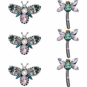 Toppe Ricamate Ape e Libellula: Set "Tesoro Scintillante" (6 pz)