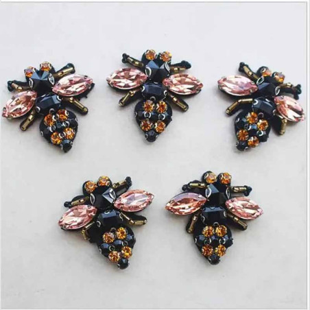 Patch Ape Ambra Reale | Set da 5 Toppe Ricamate Fatte a Mano
