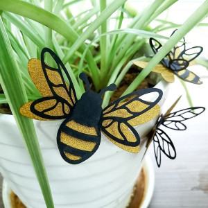 Adesivi Ape Glitterata - Decorazione Murale Natura & Oro!