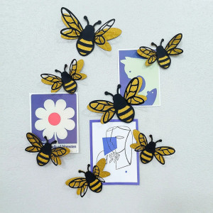 Adesivi Ape Glitterata - Decorazione Murale Natura & Oro!
