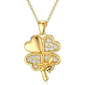 Collana Ape Quadrifoglio Portafortuna | Ciondolo Dorato Unico