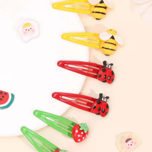 Fermagli Ape & Frutta | Set da 6 Accessori Capelli Colorati