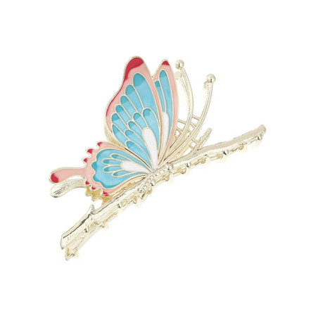 Fermaglio Farfalla Elegante "Eleganza Imperiale" Blu & Rosa!