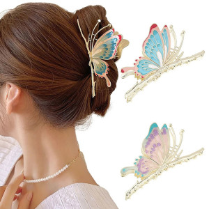 Fermaglio Farfalla Elegante "Eleganza Imperiale" Blu & Rosa!