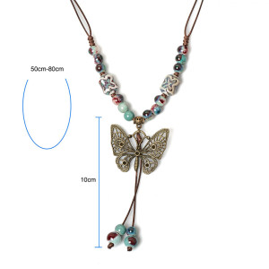 Collana Farfalla Bohémien | Pietre Eleganti e Perle Colorate