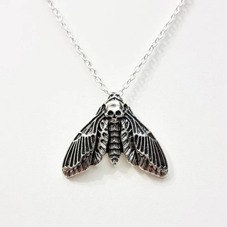 Collana Falena Gotica Mistica - Gioiello Gotico Argentato!