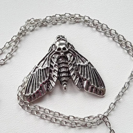 Collana Falena Gotica Mistica - Gioiello Gotico Argentato!