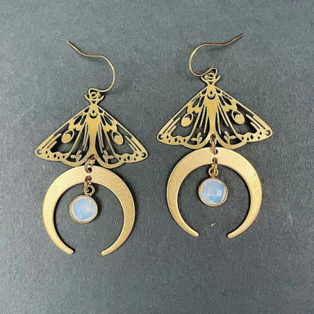 Orecchini Farfalla Luna Opalina - Gioielli Eleganti e Mistici!