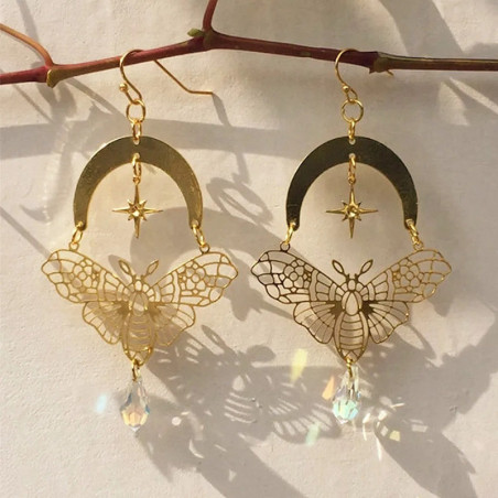 Orecchini Farfalla Luna Dorati | Idea Regalo Donna Unica!