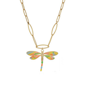 Collana Libellula Dorata con Ciondolo Smaltato | Idea Regalo