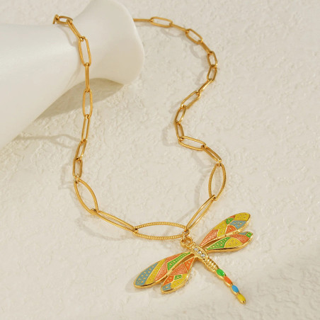 Collana Libellula Dorata con Ciondolo Smaltato | Idea Regalo