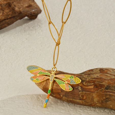 Collana Libellula Dorata con Ciondolo Smaltato | Idea Regalo