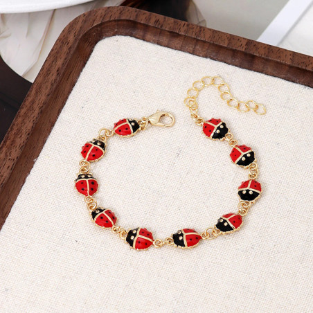 Bracciale Coccinella Portafortuna - Gioiello Dorato da Donna!
