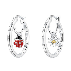 Orecchini Coccinella & Margherita Argento 925 | Gioielli Donna