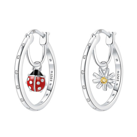 Orecchini Coccinella & Margherita Argento 925 | Gioielli Donna