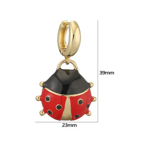 Orecchini Coccinella Dorati Smaltati | Idea Regalo Originale