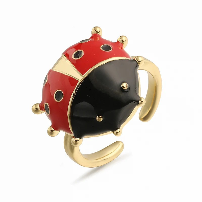 Anello Coccinella Lucky Pop: Gioiello Portafortuna Regolabile