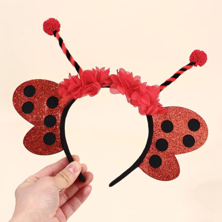 Cerchietto Coccinella con Ali Rosse | Accessorio Travestimento