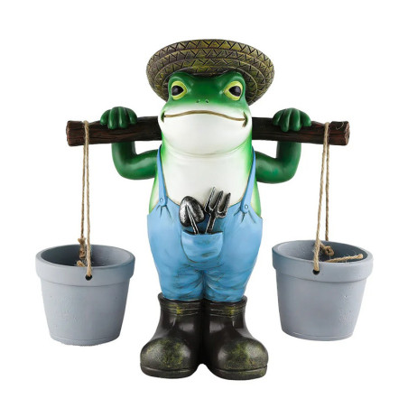 Statuetta Rana Giardiniera | Decorazione Originale da Giardino