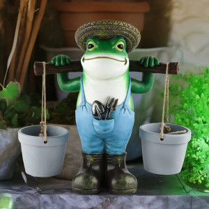 Statuetta Rana Giardiniera | Decorazione Originale da Giardino
