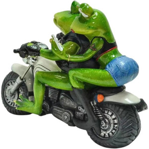 Statuetta Rane Motocicliste | Fuga d'Amore a Tutto Gas!
