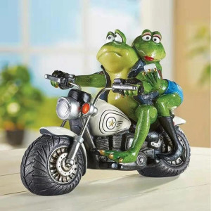 Statuetta Rane Motocicliste | Fuga d'Amore a Tutto Gas!