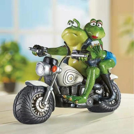 Statuetta Rane Motocicliste | Fuga d'Amore a Tutto Gas!