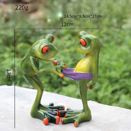 Statuetta Rane Divertenti | Idea Regalo Originale per Giardino