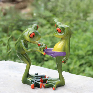 Statuetta Rane Divertenti | Idea Regalo Originale per Giardino