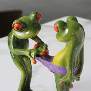Statuetta Rane Divertenti | Idea Regalo Originale per Giardino