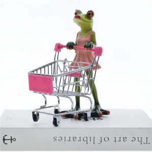 Statuetta Rana Shopping - Decorazione Originale e Divertente!