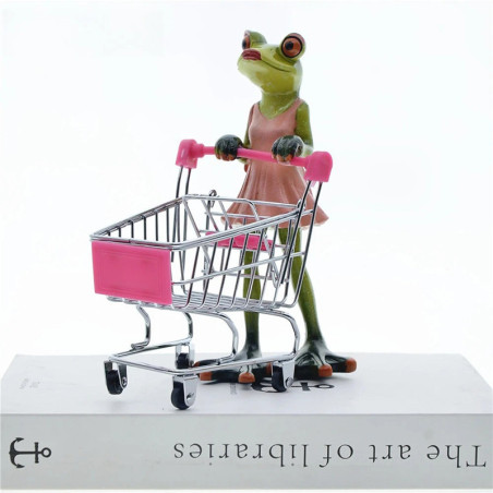 Statuetta Rana Shopping - Decorazione Originale e Divertente!