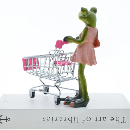Statuetta Rana Shopping - Decorazione Originale e Divertente!