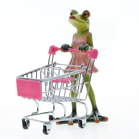 Statuetta Rana Shopping - Decorazione Originale e Divertente!