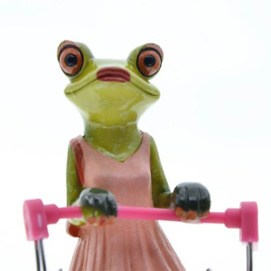 Statuetta Rana Shopping - Decorazione Originale e Divertente!