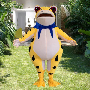 Mascotte Rana Gialla Cra Sole Tropicale - Costume Luminoso!
