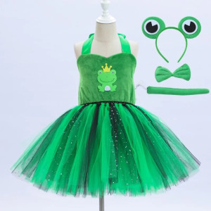 Costume da Principessa Ranocchia Cra-Reale - Tutù Verde & Nero!