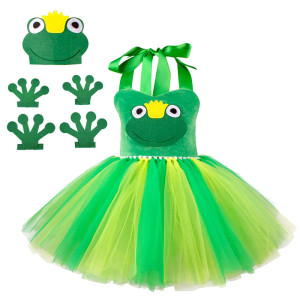 Costume Principessa Rana Bambina - Tutù e Accessori Inclusi!
