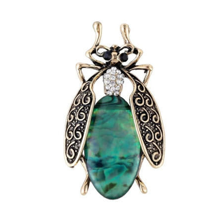 Spilla Scarabeo Smeraldo Barocco | Gioiello Unico Donna